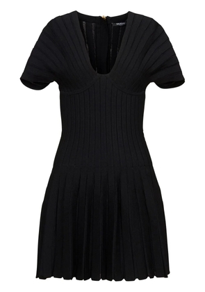 Balmain Pleated Mesh mini dress - Black