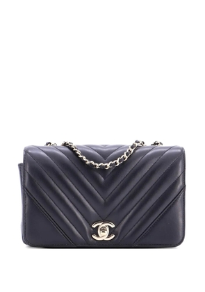 CHANEL Pre-Owned Statement Flap Bag Chevron Calfskin Mini crossbody bag - Black