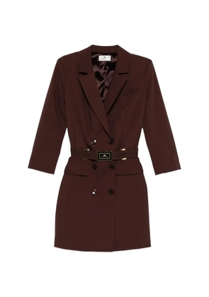Elisabetta Franchi button belted dress - Brown