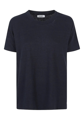 base crew-neck linen t-shirt - Blue