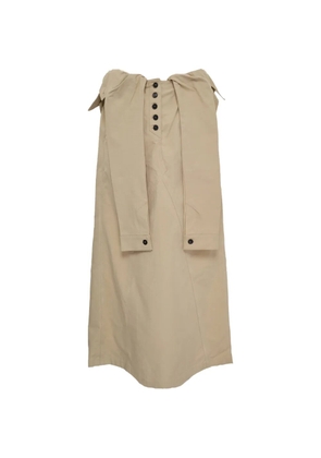 Open YY wrapped maxi skirt - Neutrals