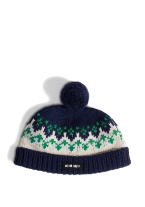 Miu Miu wool beanie hat - Blue