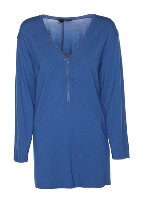 Marina Rinaldi crystal-trim top - Blue