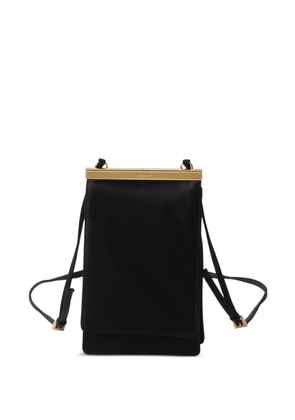 Prada mini logo-lettering shoulder bag - Black