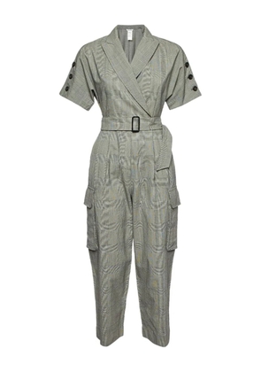 Max Mara checked belted jumpsuit - Grey