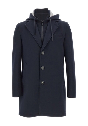 Manuel Ritz hooded button-up coat - Blue