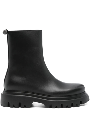 Fabiana Filippi leather side-zip boots - Black