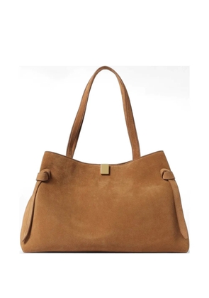 Yuzefi Gyoza knotted suede tote bag - Brown