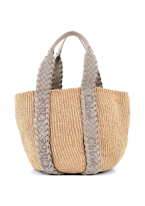 Chloé Pre-Owned x Mifuko Woody Tote Raffia Large bucket bag - Neutrals