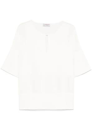Alberto Biani keyhole-neck blouse - White