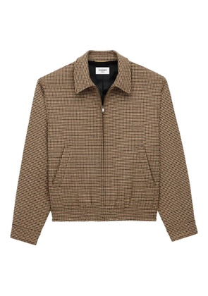 Saint Laurent checked zip-up bomber jacket - Brown
