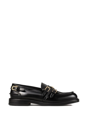 SANDRO buckle strap loafers - Black