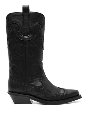 GANNI panelled calf-length boots - Black
