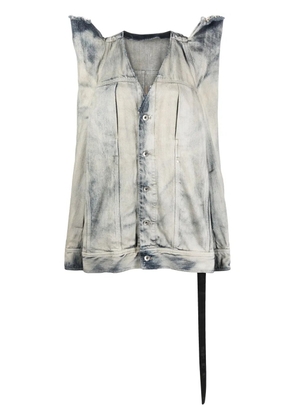 Rick Owens DRKSHDW Tec Worker 3D-detail denim jacket - Blue