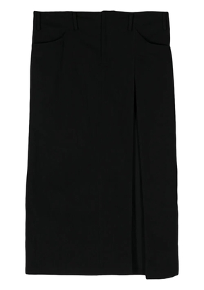 Yohji Yamamoto side-slit denim maxi skirt - Black