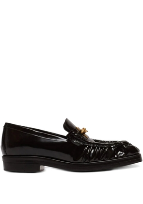 Balmain glazed leather loafers - Black