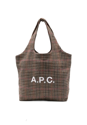A.P.C. Ninon houndstooth tote bag - Brown