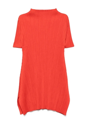 Pleats Please Issey Miyake pleated high-neck mini dress - Red