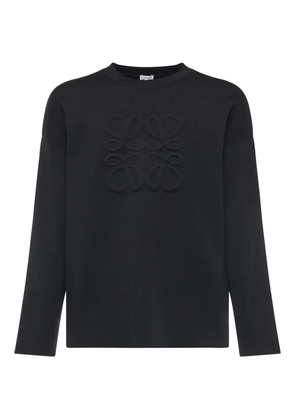 LOEWE anagram-logo wool-blend sweater - Black