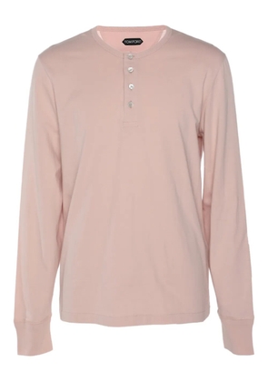 Tom Ford Pre-Owned Henley button-placket long-sleeve T-shirt - Pink