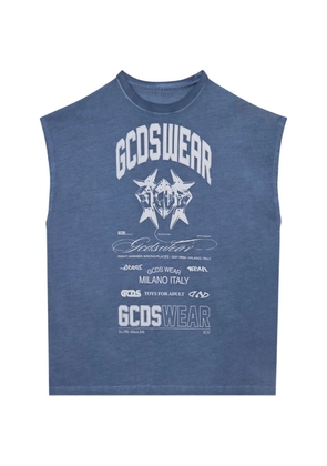 GCDS printed sleeveless T-shirt - Blue