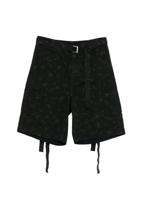 sacai floral-print cargo shorts - Green