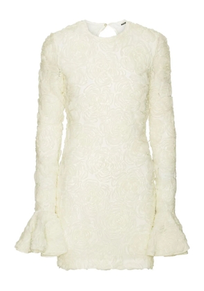 ROTATE BIRGER CHRISTENSEN rose-embellished bell-sleeve mini dress - White