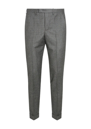PT Torino checked-pattern trousers - Grey