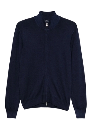 Barba zip-neck wool sweater - Blue
