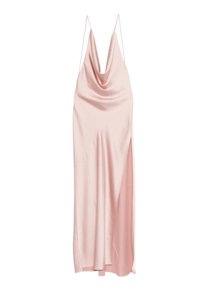 THE ANDAMANE Vera cowl-neck side-slit maxi dress - Pink