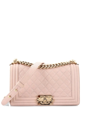 CHANEL Pre-Owned Boy Flap Bag Quilted Caviar Old Medium crossbody bag - Pink