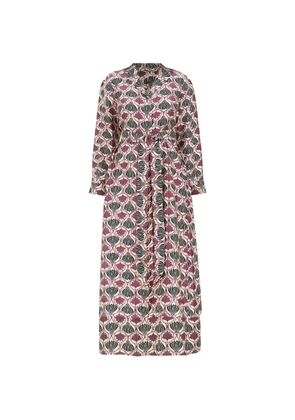'S Max Mara Albert floral-print V-neck dress - Neutrals