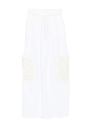 Ermanno Scervino lace-pocket linen trousers - White