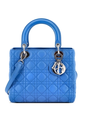 Christian Dior Pre-Owned Lady Dior Bag Cannage Quilt Lambskin Medium satchel - Blue