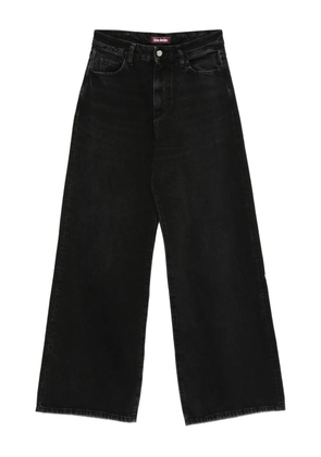 ICON DENIM cotton wide-leg jeans - Black