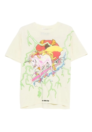 Better with Age unicorn-graphic T-shirt - Neutrals