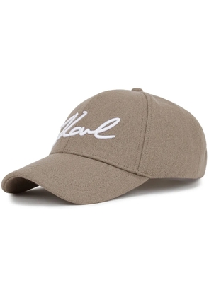 Karl Lagerfeld Signature wool cap - Neutrals