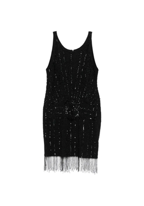 Versace Pre-Owned 1990s beaded fringe-embellishment mini dress - Black