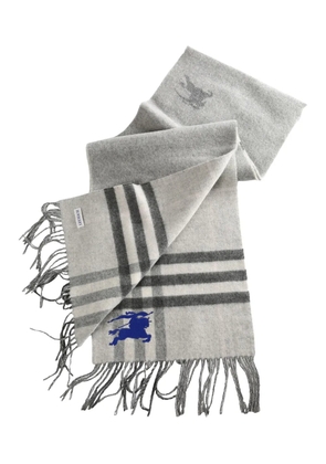 Burberry check-pattern fringed scarf - Grey