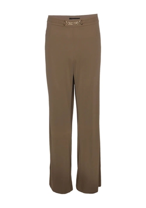 ELENA MIRO` jersey chain-detail trousers - Brown