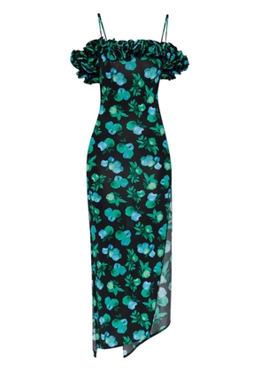 Coperni ruffle-detail midi dress - Black