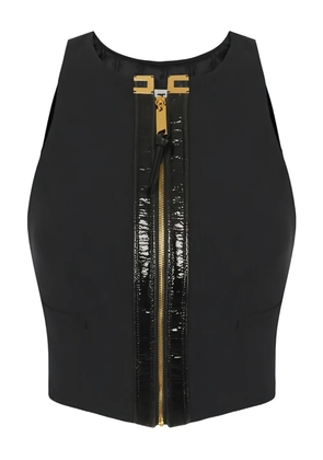 Elisabetta Franchi cropped zip-up top - Black