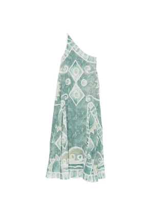 ALEMAIS Samira one shoulder print dress - Green