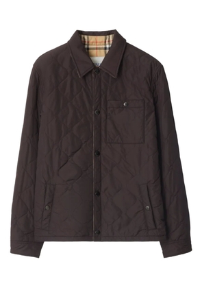 Burberry quilted button-fastening padded jacket - Brown