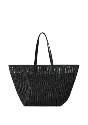 Brunello Cucinelli Duo raffia tote bag - Black