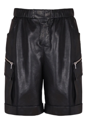 Balmain leather cargo shorts - Black
