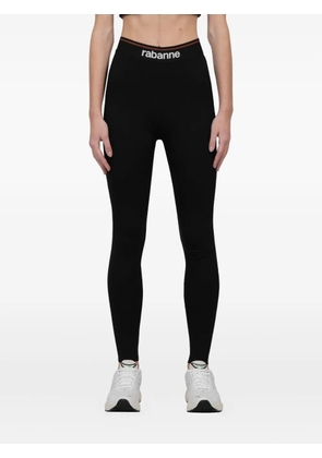 Rabanne logo-waistband leggings - Black