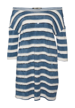 Weekend Max Mara pre-owned off-shoulder striped dress - Blue