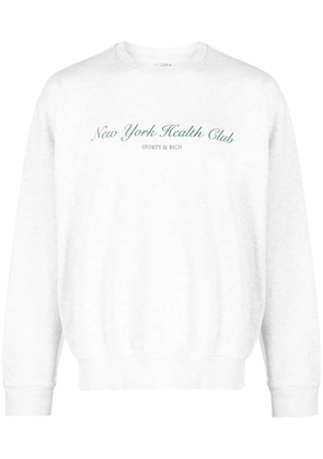 Sporty & Rich logo-print crew-neck sweatshirt - Grey