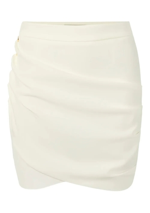 Elisabetta Franchi draped logo-button skirt - White